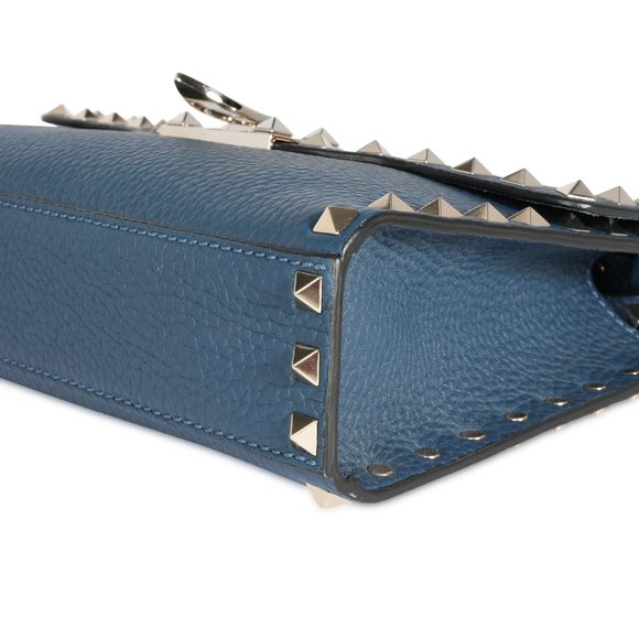 Valentino Navy Grainy Calfskin Rockstud Medium Crossbody Bag - Picture 7 of 7
